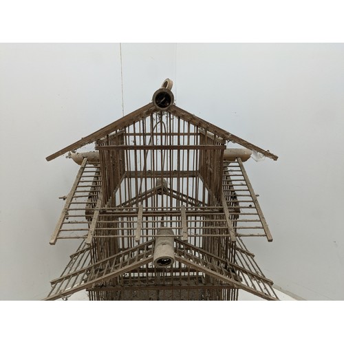 433 - An oriental style Wood Bird Cage