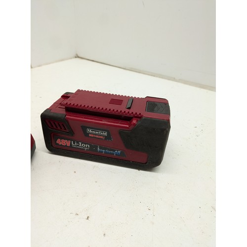 674 - A Selection of 2 Mountfield 48 Volt Batteries and Charger