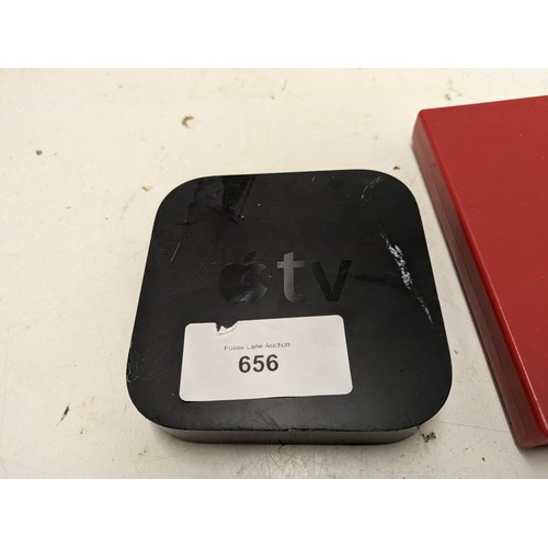 656 - An Apple TV Box And An External DVD Drive