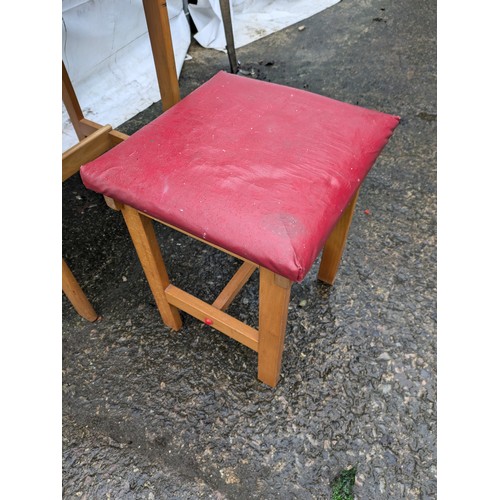 213 - A 1970s school desk with stool