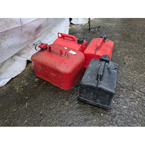 38 - A collection of 3 plastic and 1 vintage metal Petrol Cans