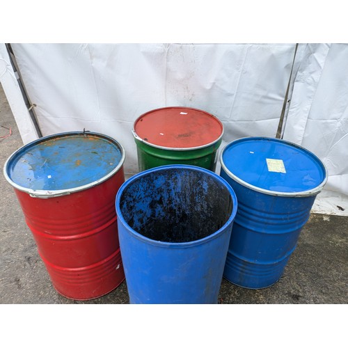 78 - 4 Large Barrels - 3 Metal and 1 Plastic