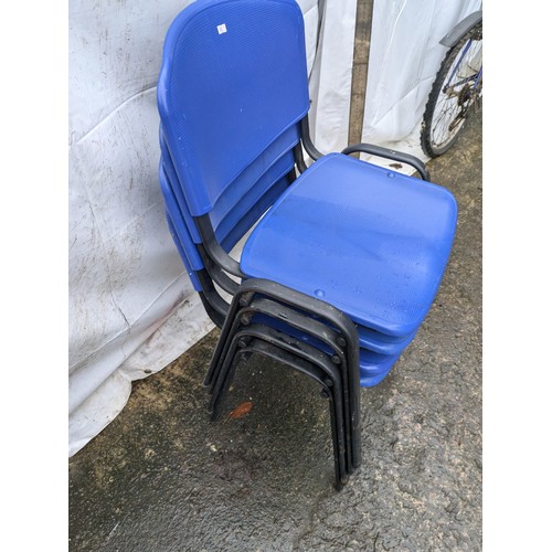 203 - 4 Blue and Black Office Chairs