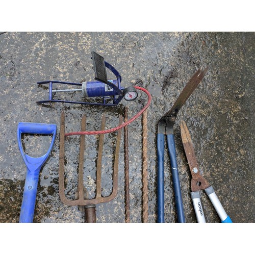 68 - A Selection of Garden Tools, and a pair of SDS Drill Bits