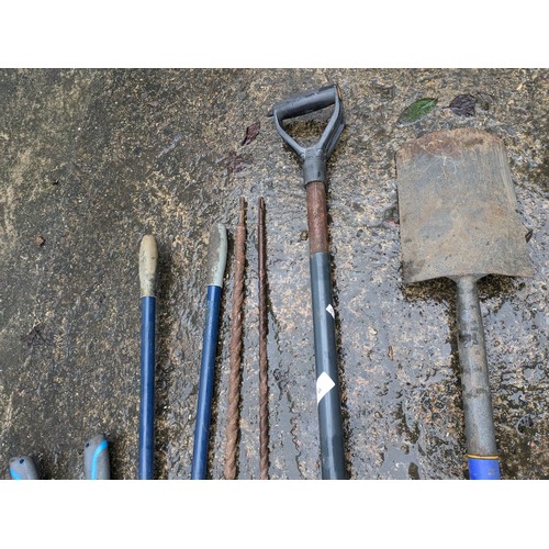 68 - A Selection of Garden Tools, and a pair of SDS Drill Bits