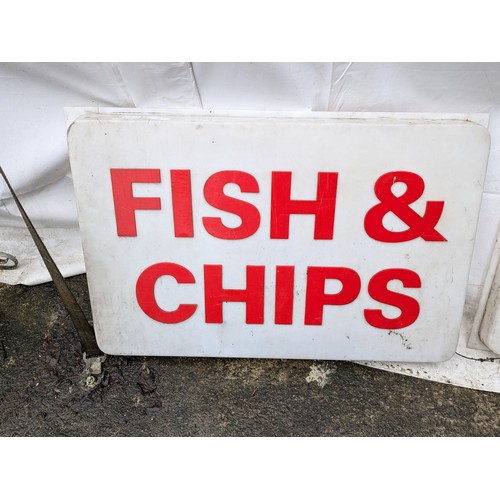 55 - A Pair Of Fish and Chip Signs