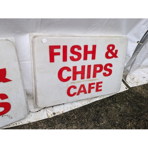 55 - A Pair Of Fish and Chip Signs