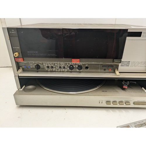 660 - An Akai Full Automatic Turntable Model Fp-3 With Cassette Player Unit