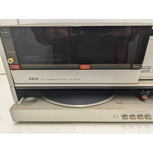 660 - An Akai Full Automatic Turntable Model Fp-3 With Cassette Player Unit