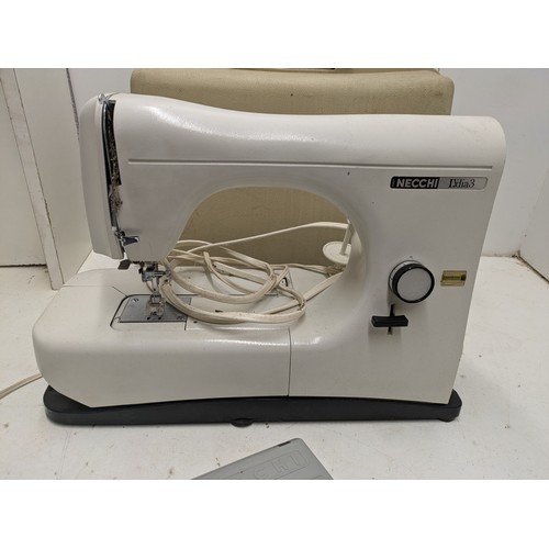 673 - A Necchi Lydia 3 Sewing Machine With Pedal And Case