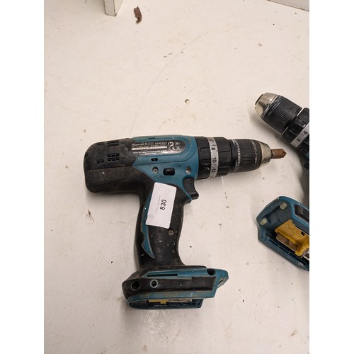 830 - A Pair of Makita Cordless Combi Drills, DHP453