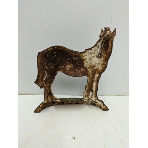 425 - A Vintage Cast Iron Horse Door Stop