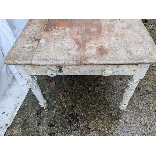 201 - A Rural Pine house Table With 2 Drawers