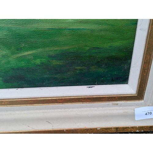 470 - An Oil Painting Depicting a Park and Buildings - Signed