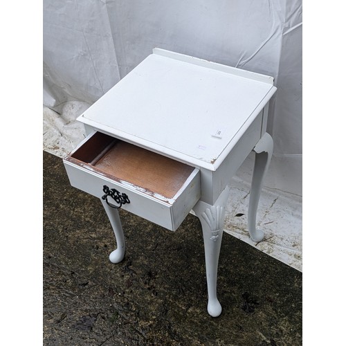 222 - An Occasional Bedside Table With Drawer, with a White Colour Scheme