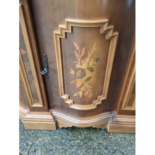 227 - A Walnut Verniered Stag Side Cabinet With Drawer and Key