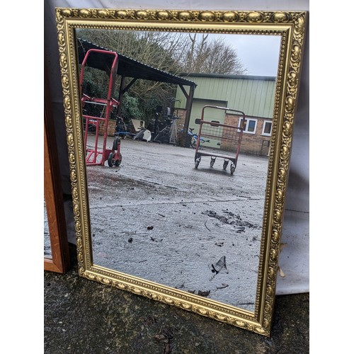 234 - A Selection Of 3 Mirrors - 2 Gold GIlt With 1 Oak