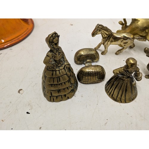 412 - A Selection Of Brass Trinkets, Including Bells and Animals