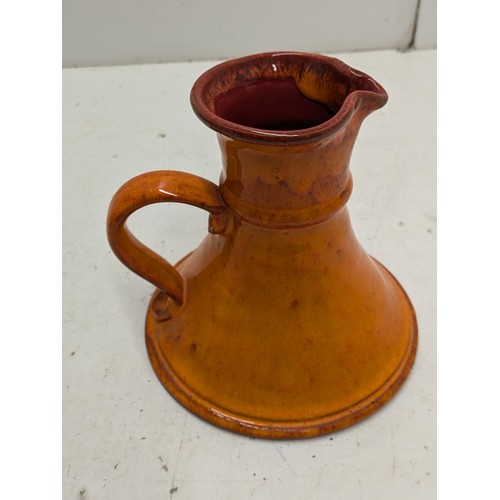 419 - A Warm Orange Ceramic Jug