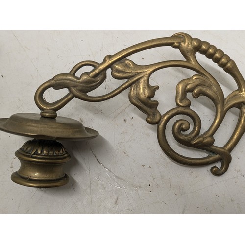 411 - A Pair Of Wall Mounted Brass Candlestick Holders