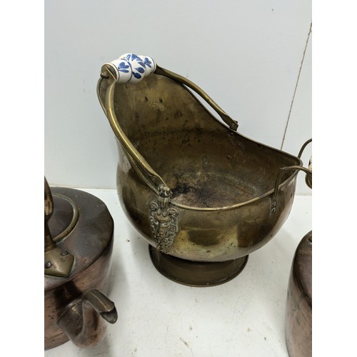 427 - 2 Copper Kettles And A coal Scuttle