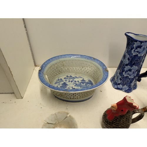 416 - A Selection Of Porcelain Including Oriental Plates And Cups