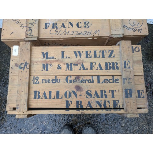 237 - A Pair of Pine Shipping Crates Marked France