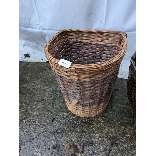 1078 - A Pair of Wicker Baskets- One Oriental Steam Basket