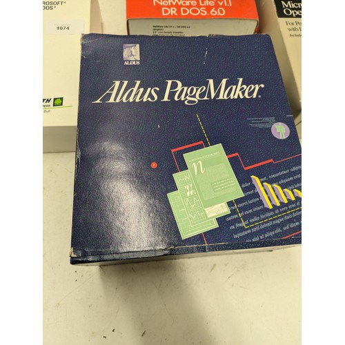 1074 - A Selection of 4 Vintage Computer Softwares In Boxes - MS DOS, Novell and Aldis