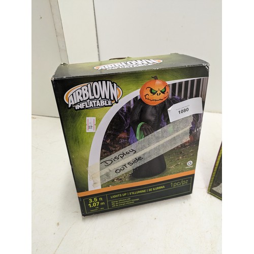 1080 - A Pair of Air Blown Inflatable Halloween Ghost And Witch