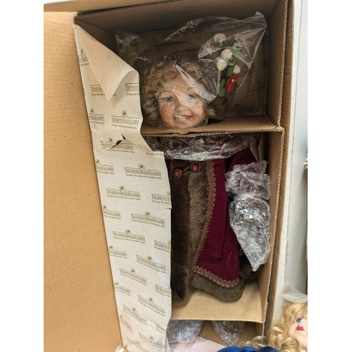 1101 - A Selection Of Porcelain Dolls including 4 Boxed and Several loose