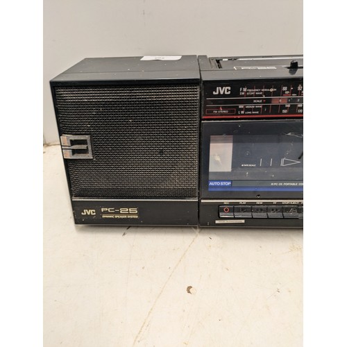 665 - A JVC PC-25 Portable Radio Cassette Player Boombox