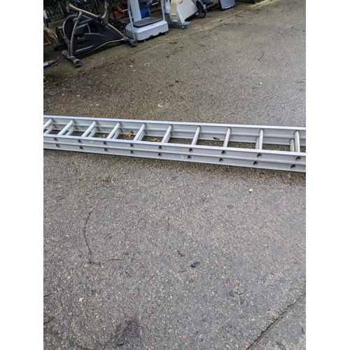 61 - A large aluminium Double Ladder