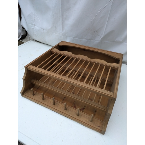 246 - A Pine Shelving Unit With Coat Hangers