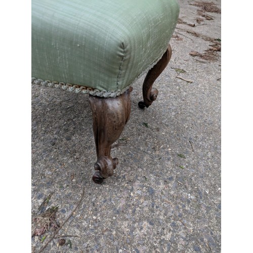 257 - A Late Victorian Walnut Nursing Chair - Cabriolet Legs