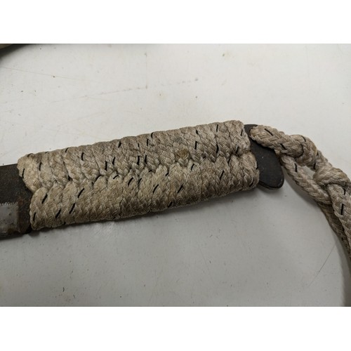 491 - A Rope Handled Blade In A Leather Holster