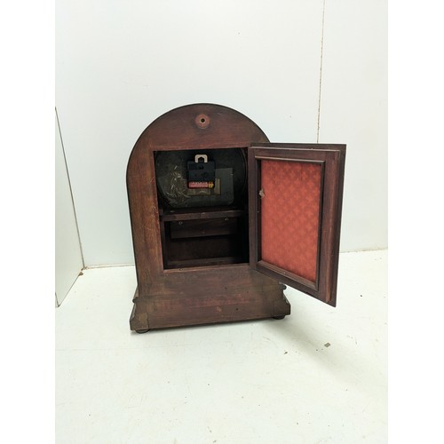 500 - An 8 Day Steel Dial Mahogany Cased Mantle Clock - Without Original Movement