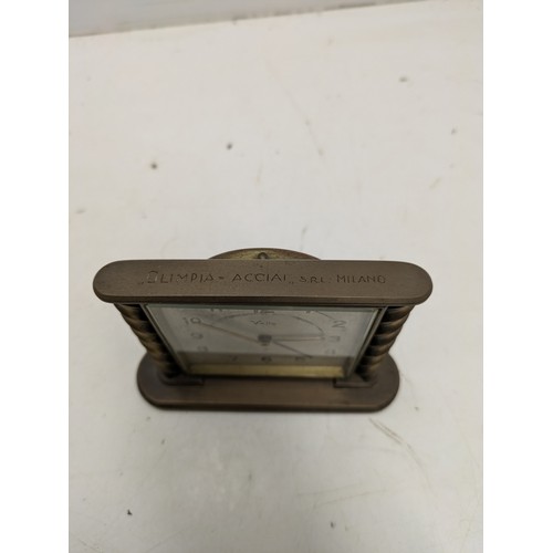 506 - A Brass Swiss Made Vetta Mechanical Winding Mantle Clock - Running