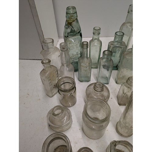 519 - a selection of antique glass bottles including codd bottle