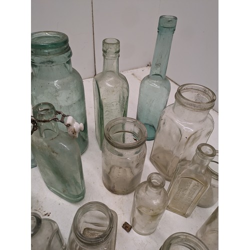 519 - a selection of antique glass bottles including codd bottle