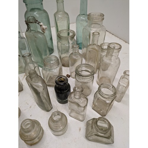 519 - a selection of antique glass bottles including codd bottle