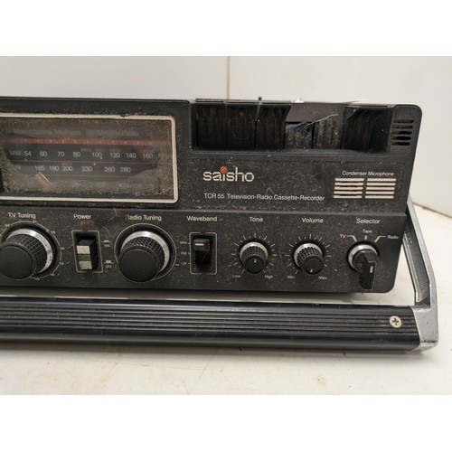 755 - vintage saisho tcr55 television radio cassette recorder