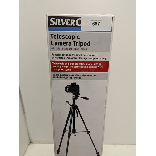 770 - a boxed silver crest Telescopic camera tripod 55.5-157cm