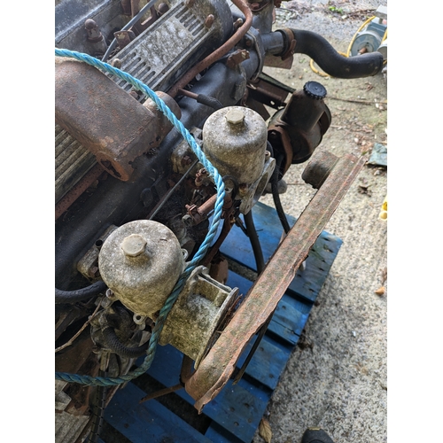 115 - A 1960s Jaguar Engine With Gearbox, Ancillaries & HD8 Twin Carburetors