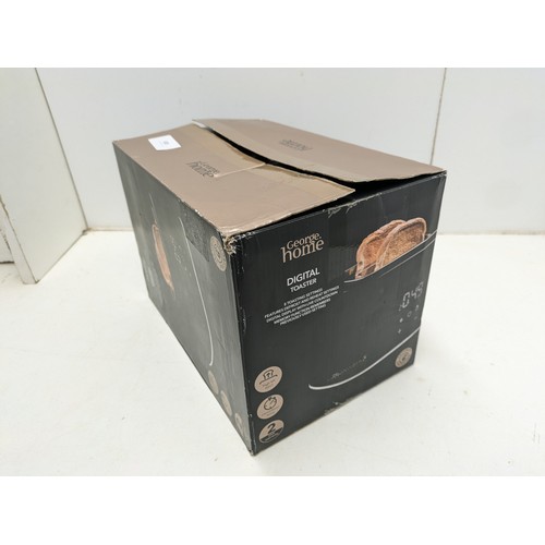 747 - George Home Digital Toaster In Black - Model 1400689191 -Boxed