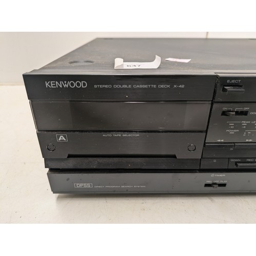 736 - A Kenwood Double Stereo Cassette Deck Model X-42