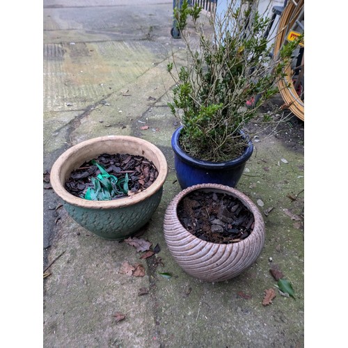 44 - A selection of three Garden pots