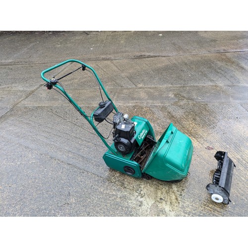 28 - A Cylinder Petrol 14s Petrol lawn mower with scarifier attachment