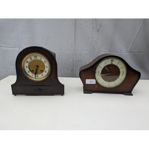 418 - A pair of Vintage Mantle Clocks Including a Smiths