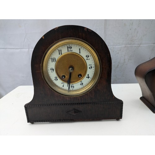 418 - A pair of Vintage Mantle Clocks Including a Smiths